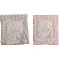 Bigbuy Fun Babydecke Mit Doppelt Gesticktem Bär 100x75 Cm