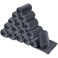 Wometo 16er Set WAVE Fleecedecken 120x160 cm – OEKO-TEX ca. 300g weiche Fleece Decke mit Wellenrand Anti-Pilling grau