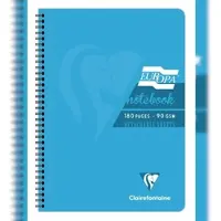 Clairefontaine 5x Spiralbuch A4, 90 Blatt 90g, abtrennbar + mikroperforiert, liniert mit Rand, EUROPA GLOSSY - Türkis 5802Z