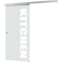 Inova Schiebetür Glastür Zimmertür Glasschiebetür KITCHEN 755x2035 Softstop - Griffmuschel+2seitiger Softclose