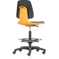 BIMOS Arbeitsstuhl Labsit 4, K-Leder orange Sitzhöhe 560-810 mm