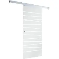 Inova Tür Schiebetür Glas Mikado 880x2035 Zimmertür Glasschiebetür Schiebetürsystem - Griffmuschel+2seitiger Softclose