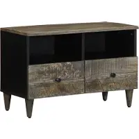 vidaXL TV-Schrank Hellgrau 70x33,5x46 cm Massivholz Mango