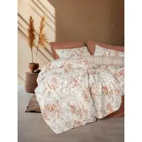 L'essentiel Maison , Ranforce King-Size-Bettbezug-Set (FR), Lamina - Cinnamon, 100 % BAUMWOLLE RANFORCE, Zimt, 240 x 220 cm