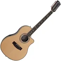 Gear4Music 12-saitige Roundback-Gitarre von Natur