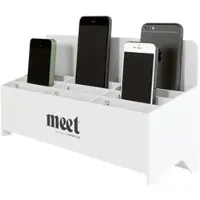 Meet by Paperflow Handyablage Phone Docking, für 12 Mobiltelefone, Fächer nummeriert, PS, grau