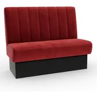 BIG Möbel Bistro Sitzbank Classic | 200 cm | Samtstoff in Rot | Vertikal | Dinerbank