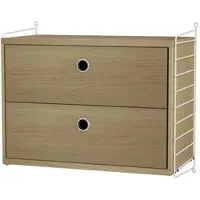 String Nachttisch Hängeschrank Eiche/Weiß