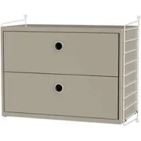 String Nachttisch Hängeschrank Beige/Weiß
