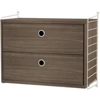String Nachttisch Hängeschrank Walnuss/Beige