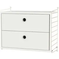 String Nachttisch Hängeschrank Weiß/Beige