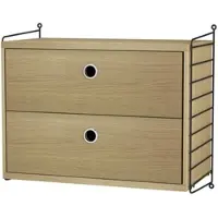 String Nachttisch Hängeschrank Eiche/Schwarz