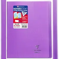 Clairefontaine 10x Koverbook, Heft 24x32 cm 48 Blatt 90g, französische Lineatur Seyès, Einband aus transparentem Polypropylen - Violett 981405C