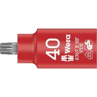 Wera 8767 B VDE HF TORX Zyklop Bitnuss, isoliert, mit 3/8"-Antrieb, mit Haltefunktion, TX 40 x 55 mm
