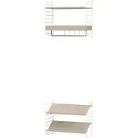 String Kleine Garderobe Wandaufhängung Beige