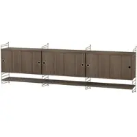 String Sideboard wandmontage mit Regalböden Braun Walnuss