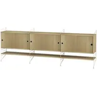 String Sideboard Kommode mit Regalböden Beige Eiche
