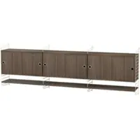 String Sideboard wandmontage mit Regalböden Beige Walnuss