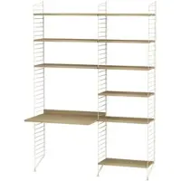 String Funktionales Standregal mit Schreibtisch Beige Eiche