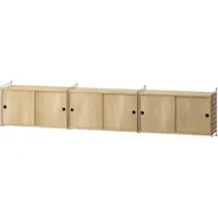 String Sideboard wandhängend Dunkelgrau Eiche