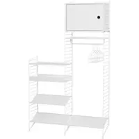 String Design Standgarderobe mit Hängeschrank Weiß Weiß