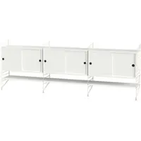 String Sideboard Kommode mit Regalböden Beige Weiß