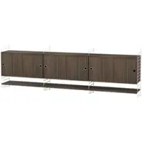 String Sideboard wandmontage mit Regalböden Weiß Walnuss