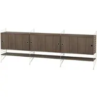 String Sideboard Kommode mit Regalböden Beige Walnuss