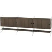 String Sideboard Kommode mit Regalböden Weiß Walnuss