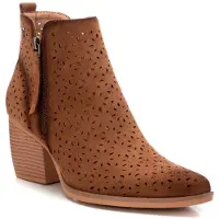 Refresh für Damen. 17251903-TAUPE Lederstiefelette 172519 taupe (41), 5 bis 8 cm, Reißverschluss, Lässig