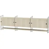 String Sideboard wandmontage mit Regalböden Schwarz Esche