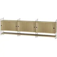 String Sideboard wandmontage mit Regalböden Braun Eiche