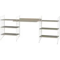String Schreibtisch mit Regal minimalistisch Weiß Beige