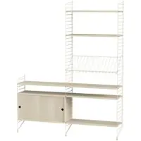 String Standregal mit Kommode und Ablagen Beige Esche