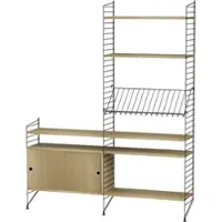 String Standregal mit Kommode und Ablagen Schwarz Eiche