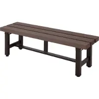 Mendler Alu Gartenbank MCW-K60, Bank Parkbank Sitzbank Balkonbank, wetterfest WPC 120cm, braun