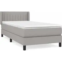 Syfax Boxspringbett mit Matratze Hellgrau 90x200 cm Stoff