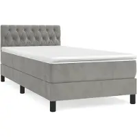 Syfax Boxspringbett mit Matratze Hellgrau 90x200 cm Samt