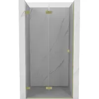 Mexen Lunar-F faltbare Duschwand links 70 cm, transparent, gold gebürstet - 836-070-000-55-00-L