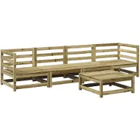 vidaXL 5-tlg. Garten-Sofagarnitur Kiefernholz Imprägniert