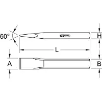 Ks Tools 162.0197, Mauerwerkmeißel, Flachmeißel, Chrom-Molybdän-Stahl, Gelb, 600 mm, 33 mm