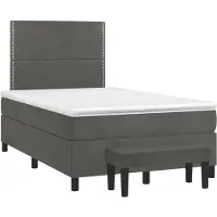 Syfax Boxspringbett mit Matratze Dunkelgrau 120x190 cm Samt