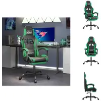 vidaXL Gaming-Stuhl mit Fußstütze Schwarz und Grün Kunstleder - Gaming-Sessel