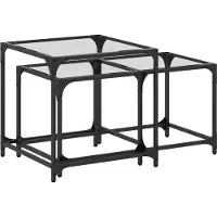 vidaXL Satztische 2 Stk. mit Glasplatte Transparent Stahl