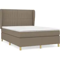 Syfax Boxspringbett mit Matratze Taupe 140x200 cm Stoff