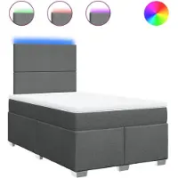 Syfax Boxspringbett mit Matratze Dunkelgrau 120x190 cm Stoff