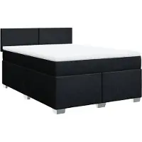 Syfax Boxspringbett mit Matratze Schwarz 140x190 cm Stoff
