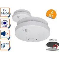 Elro 2er Set Rauchmelder 10 Jahres Batterie mit Magnetmontage Kit - Brandmelder