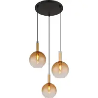 Globo Lighting Hängeleuchte Metall schwarz matt, 3x E14
