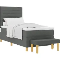 Syfax Boxspringbett mit Kopfteil Dunkelgrau 200 x 90 cm Stoff